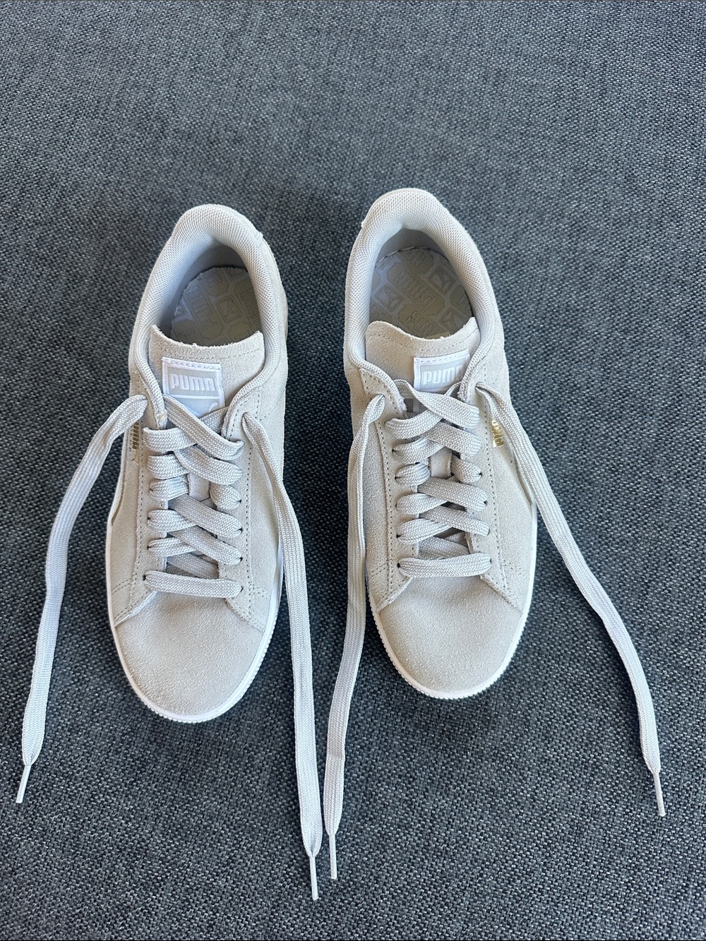 Puma Suede Low-Top Sneakers in Light Beige